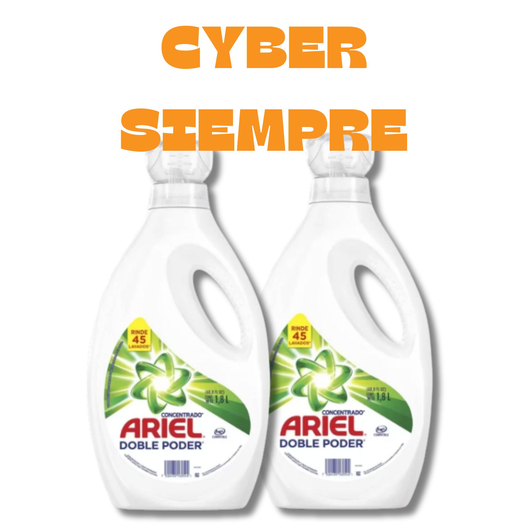 Carga Masiva (64) Detergente Liquido Ariel Concentrado 2 x 1,8 L - Imagen 1