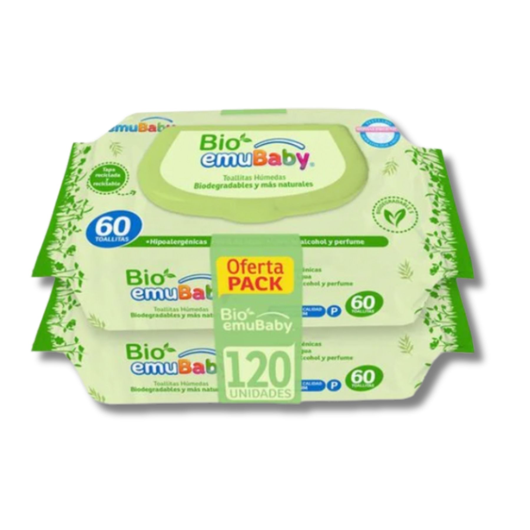 GF-CP-109 Toallitas Húmedas Bio toallas humedas con tapa 2 x 60 unidades - Imagen 1