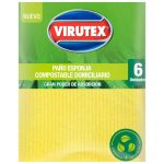 Paños Virutex Esponja Compostable 6 un - 18x18 cm