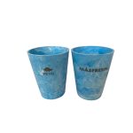 Vaso Peyu Posa Cepillos en base a plástico reciclado azul marmoleado