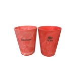 Vaso Peyu posa Cepillos en base a plástico reciclado rosado marmoleado