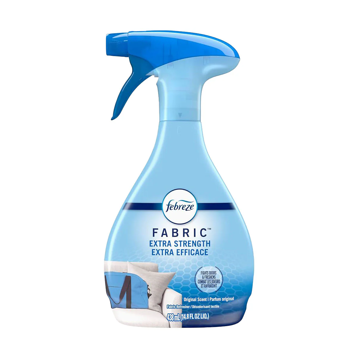 FEBREZE-Telas-Extra-438-0 Eliminador de olores y aromatizante de telas Febreze Fabric Extra Fuertes (Strength), 438 ml - Imagen 1