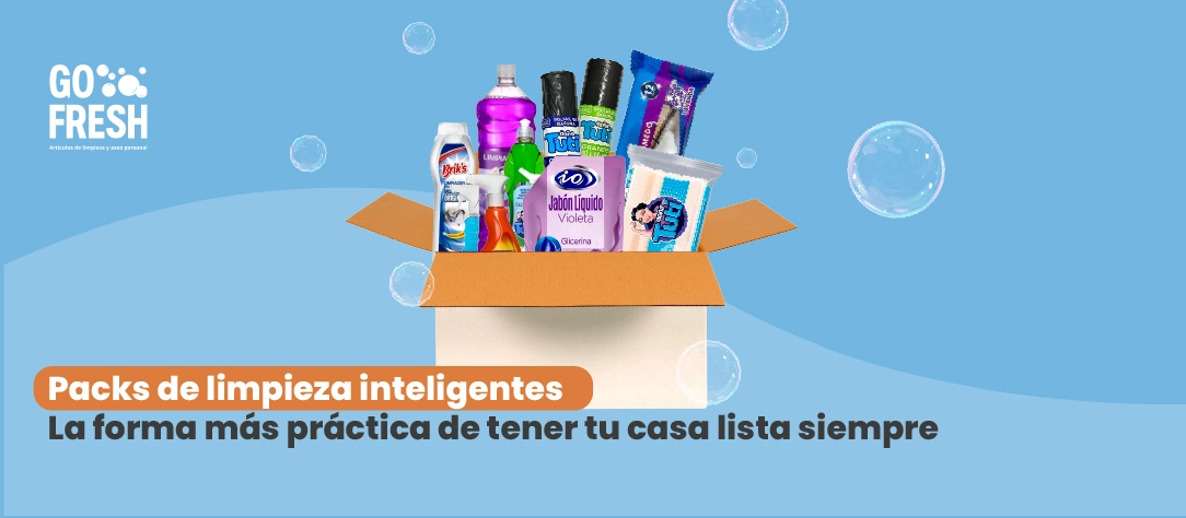 Packs de limpieza inteligentes Go Fresh con productos básicos para el hogar